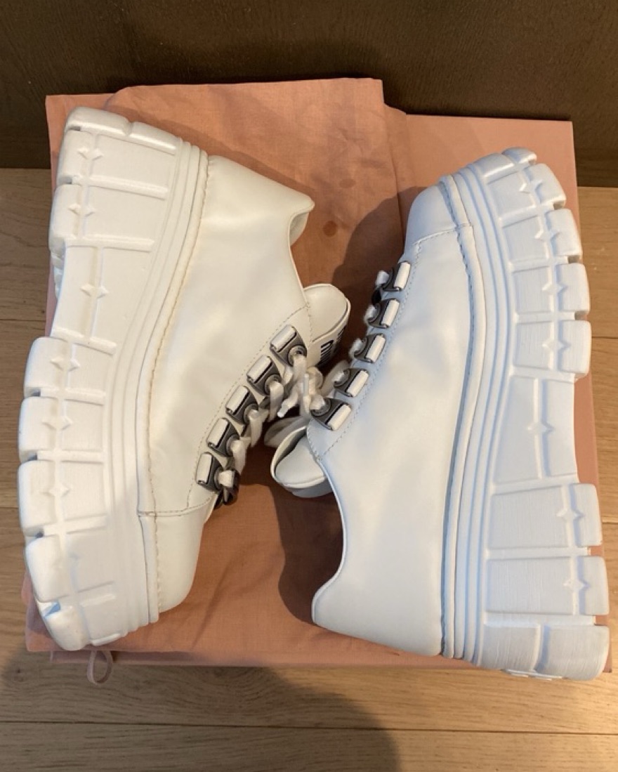 Miu Miu Platform Sneakers by Miu Miu - Pickle