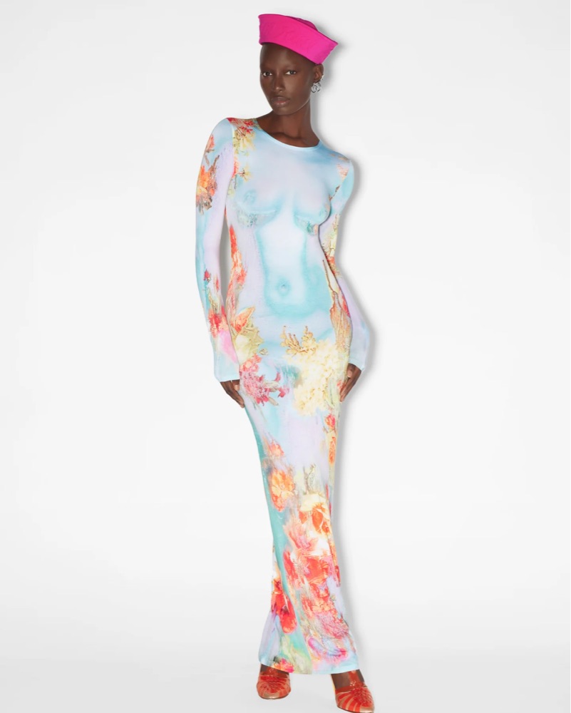 Jean Paul Gaultier Floral Body Dress by Jean Paul Gaultier - Pickle