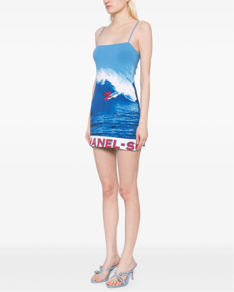 Chanel Surf Print Mini Dress by Chanel - Pickle