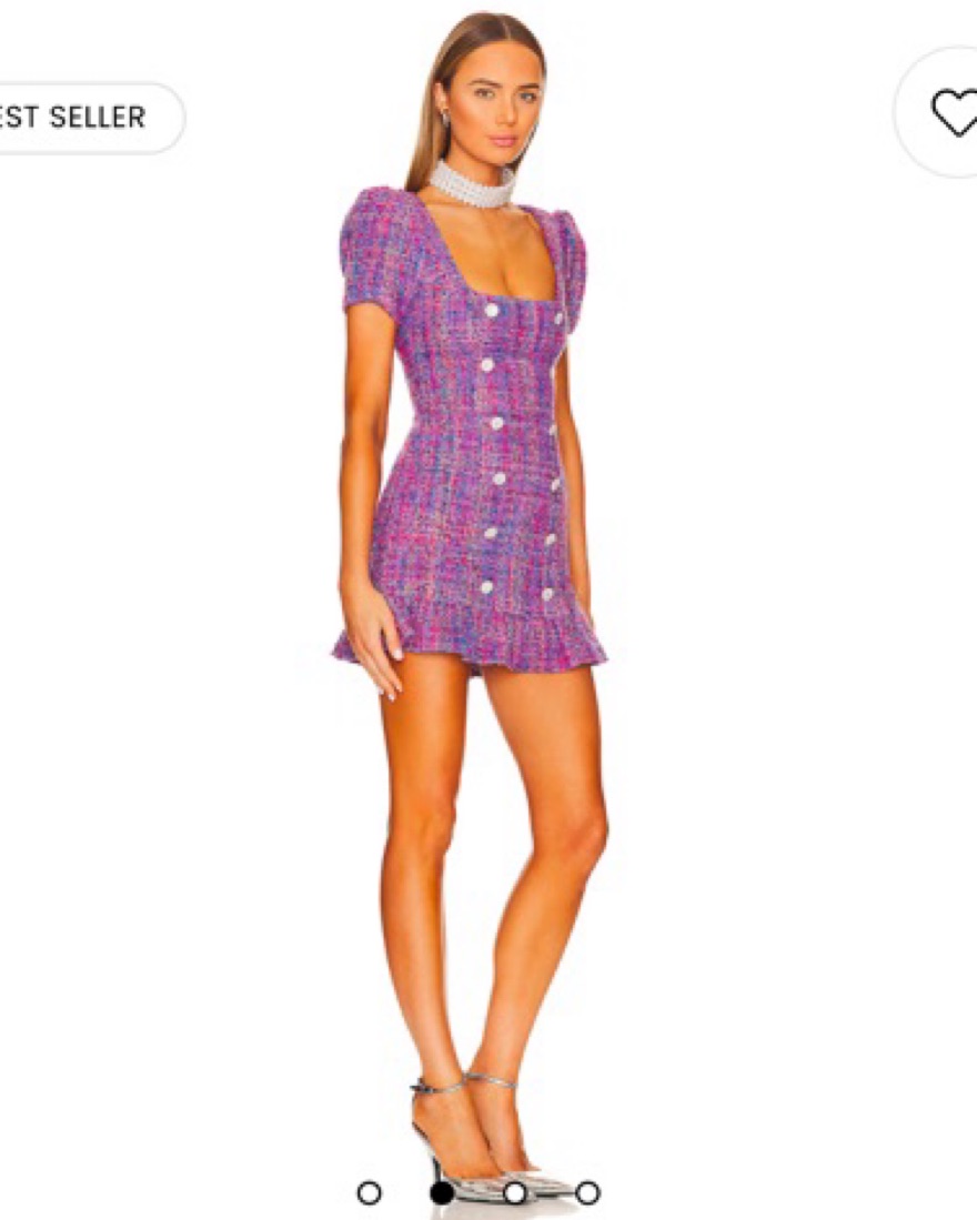 Pink Berry Tweed Mini Dress - Revolve by Majorelle - Pickle