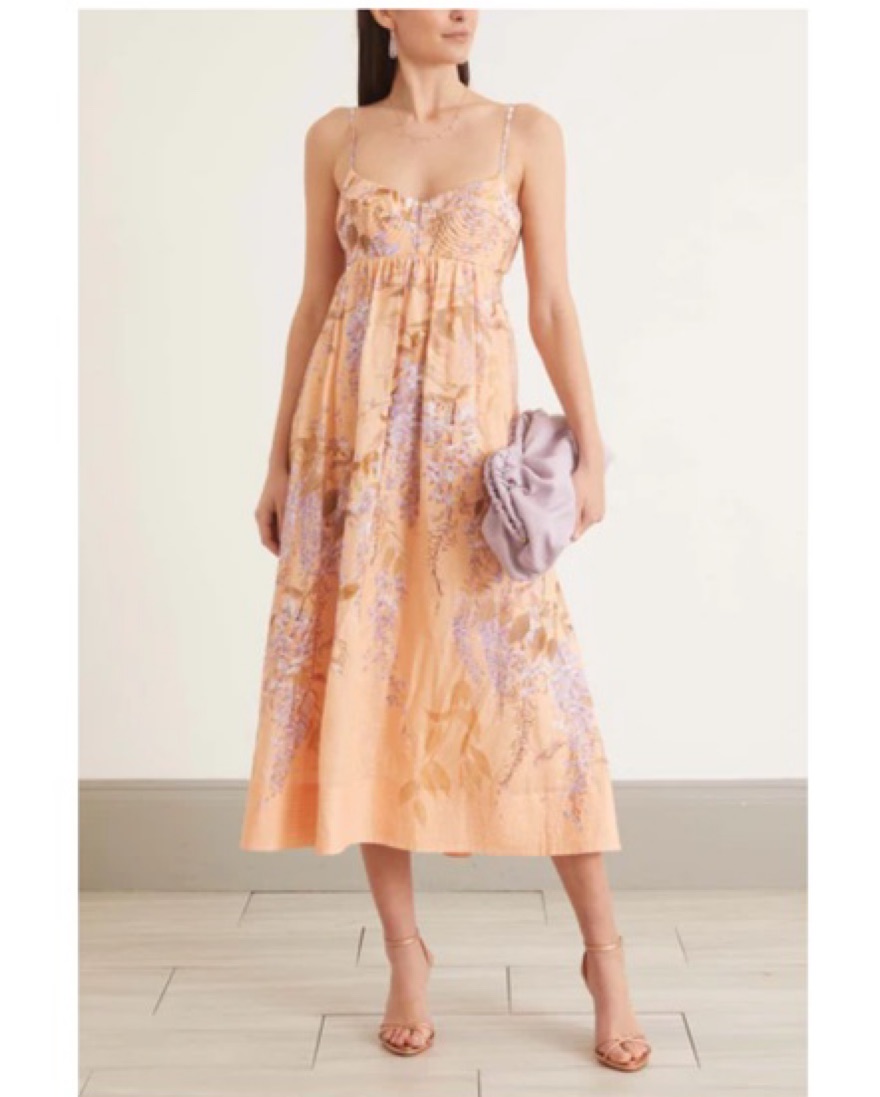 ZIMMERMANN フローラルボイルドレス Zimmermann Tallow Floral Cotton Wrap Midi-Dress | Saks Fifth Avenue