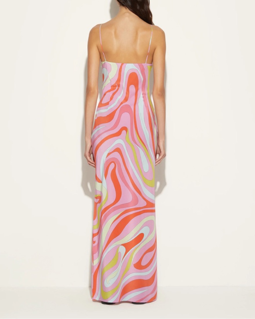 Pucci Marmo-Print Silk Slip Dress by Pucci - Pickle