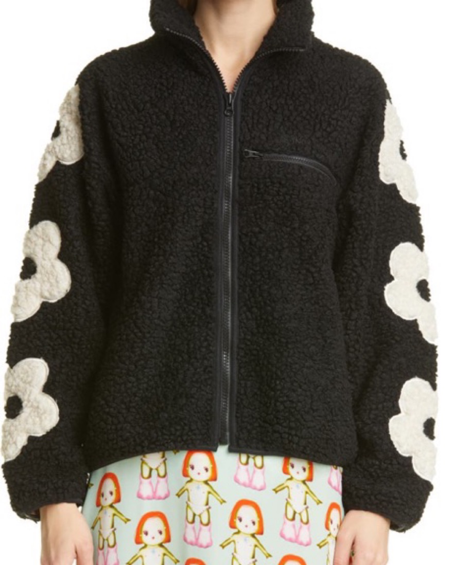 Sandy Liang Grass Floral Fleece Jacket by Sandy Liang - Pickle