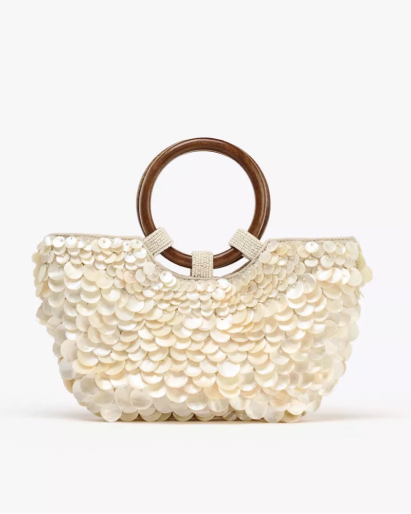 Zara Shell Embellished Tote by Zara - Pickle