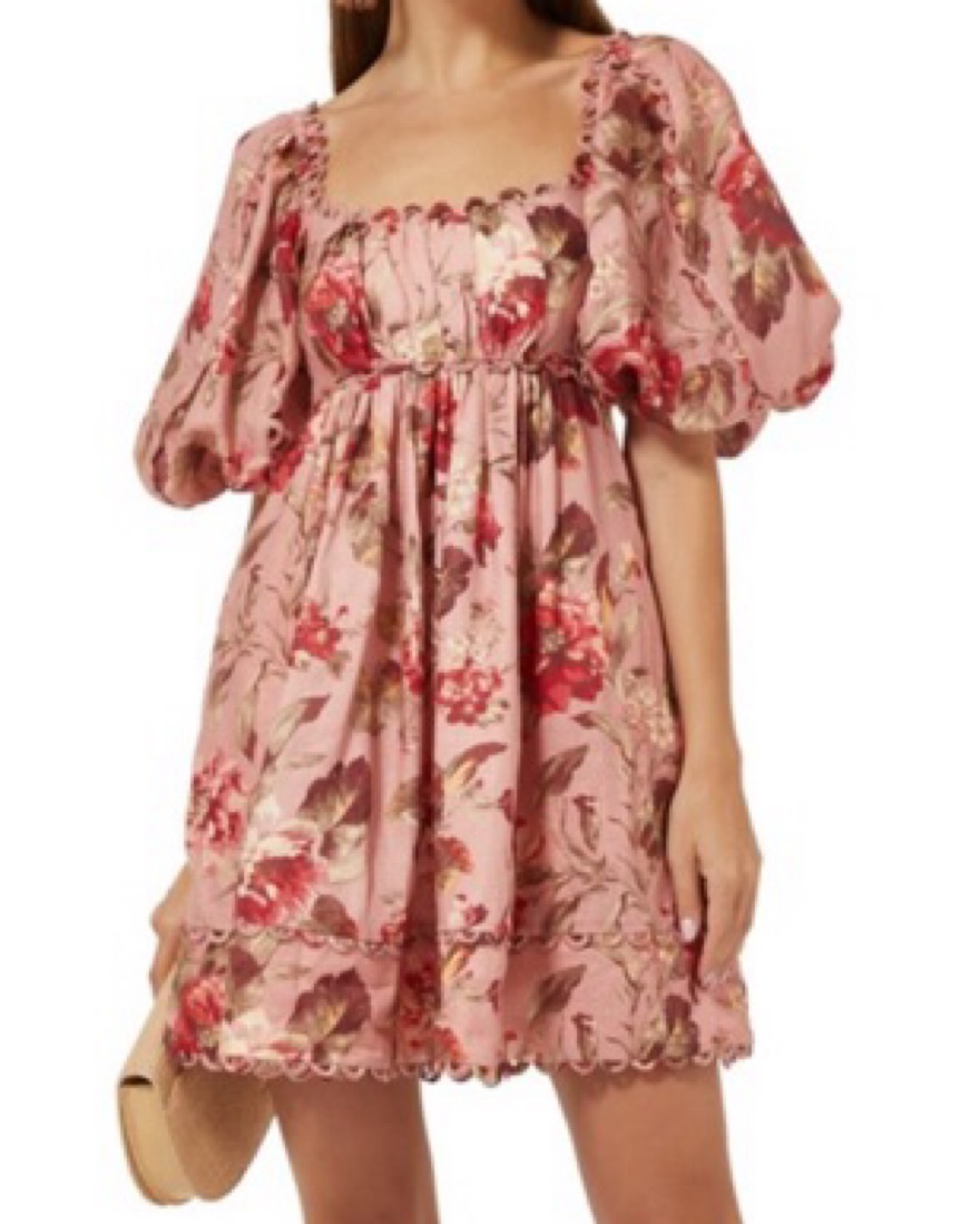 Gakh Holiday限定Cropped PinkPearl pierce ZIMMERMANN Cassia Puff-Sleeve Floral-Pr by Zimmermann - Pickle