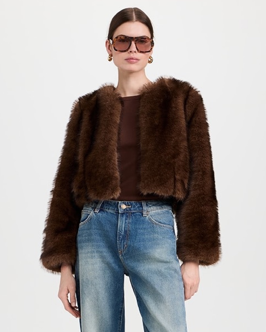ASTR the Label Doxey Faux Fur Jacket by Astr The Label - Pickle