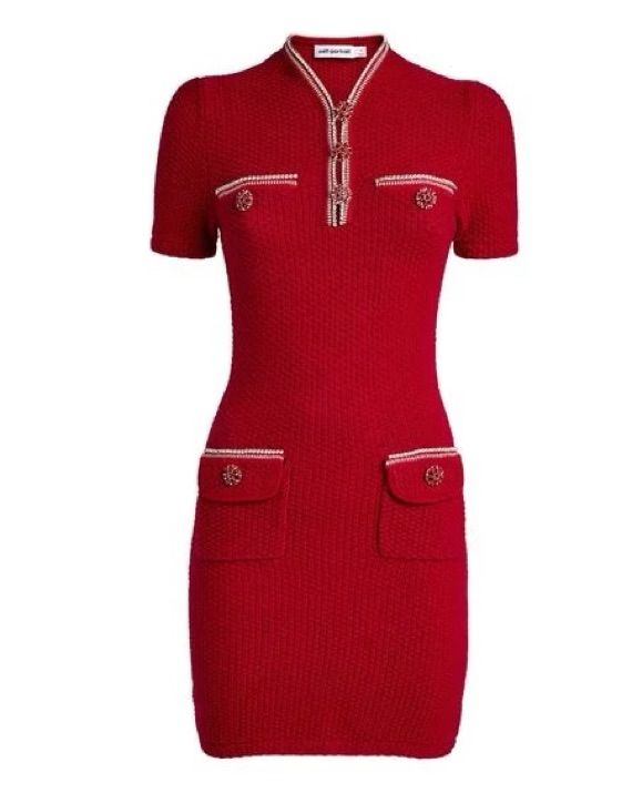 Self Portrait Red Knit Mini Dress by Self Portrait - Pickle