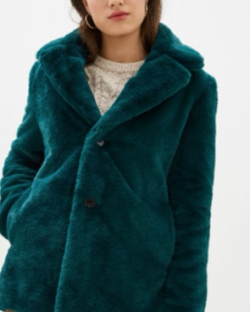 Green Faux Fur Coat by Banana Republic - Pickle