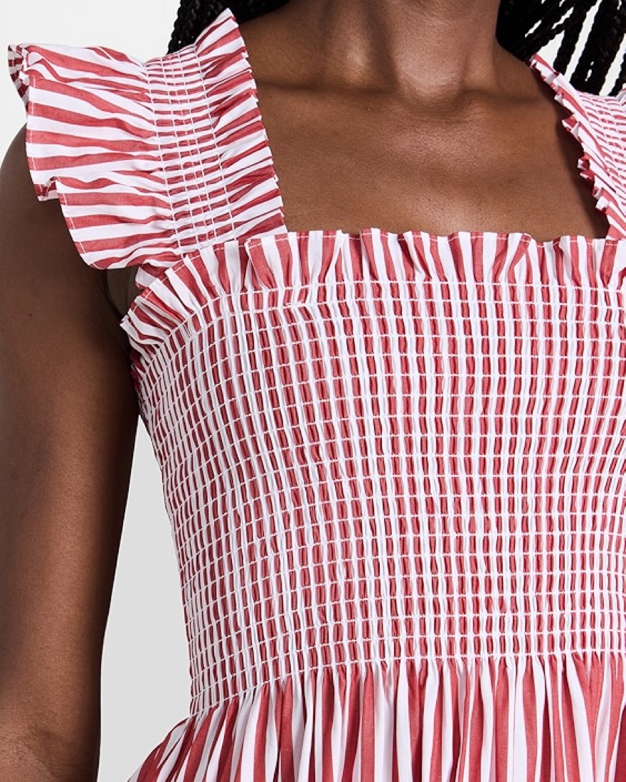 Hill House Cherry Stripe Ellie Nap Dress by Hill House Home - Pickle