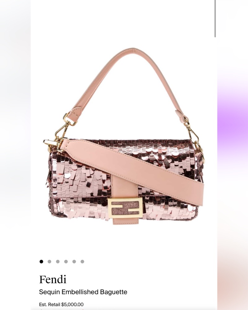 Fendi Pink Sequin Baguette Bag by Fendi - Pickle