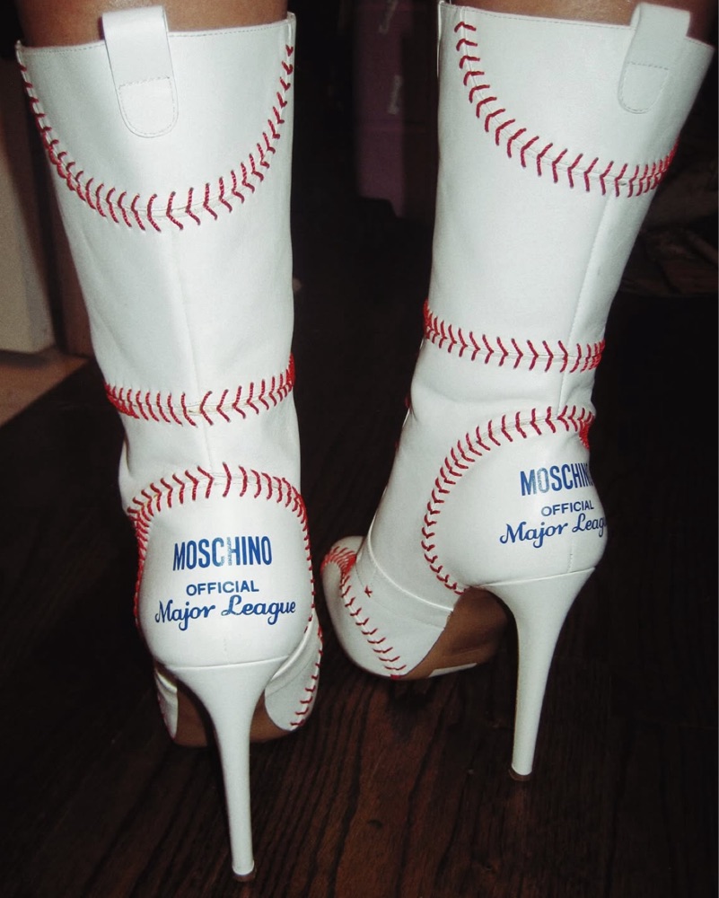 RARE* Moschino Baseball Stilletto Boots by Moschino - Pickle