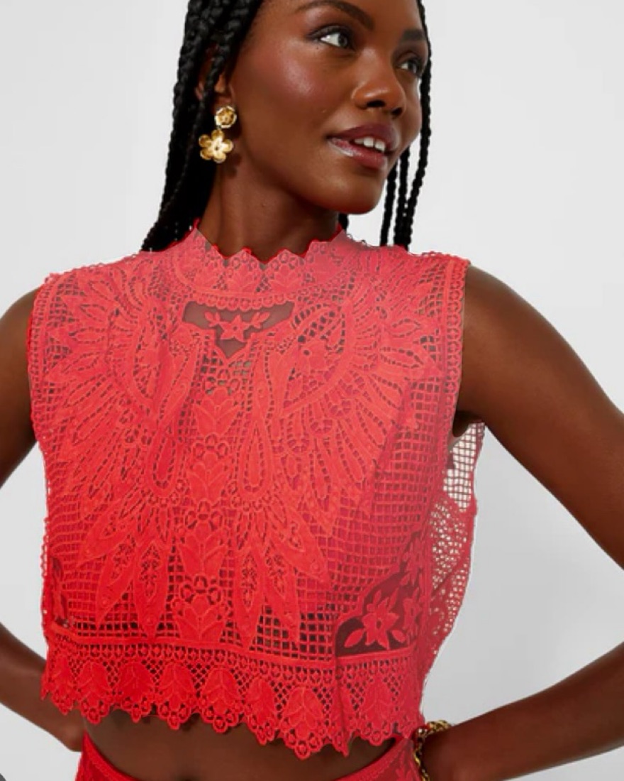 Farm Rio Red Guipure Lace Set by Farm Rio - Pickle
