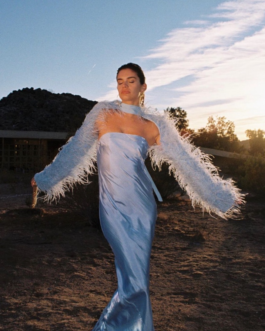 Cult Gaia Feathers And Satin Dress Set by Cult Gaia - Pickle