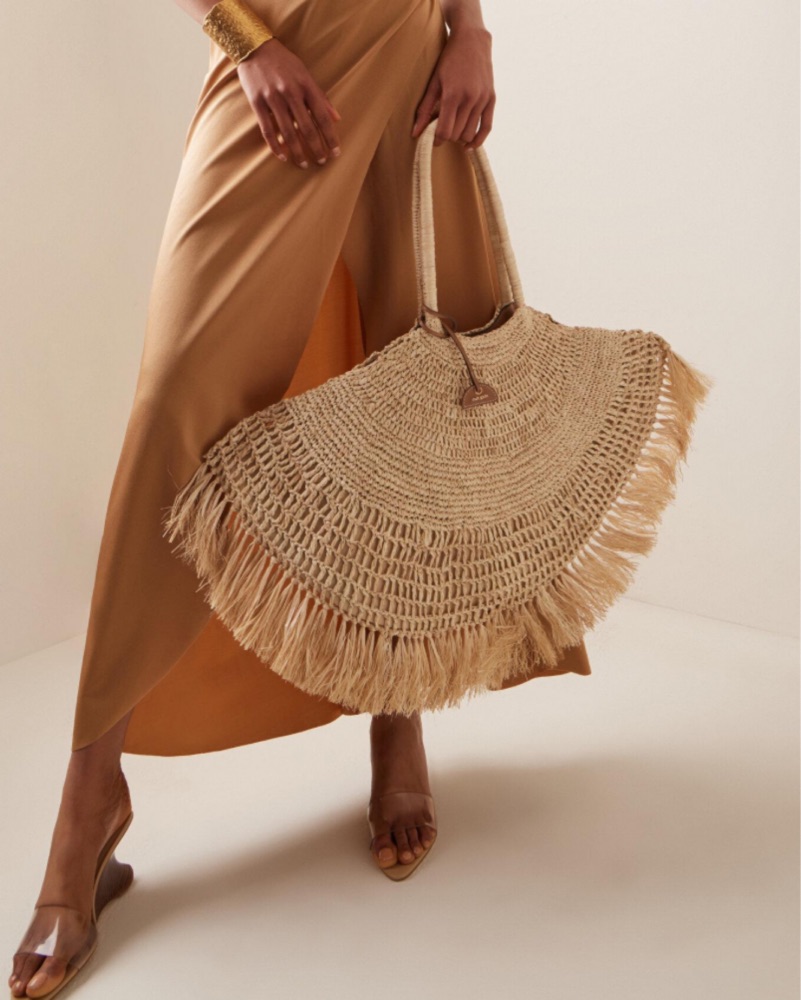 Cult Gaia Lucia Tote - Raffia Material by Cult Gaia - Pickle