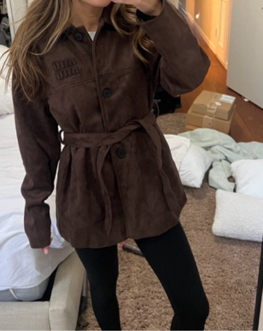 Miu Miu Suede Brown Jacket by Miu Miu - Pickle