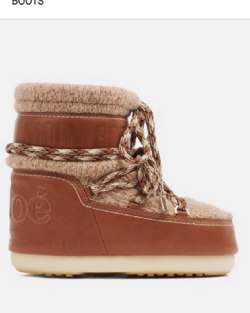Brown Wool Chloe Moon Boots by Moon Boot - Pickle