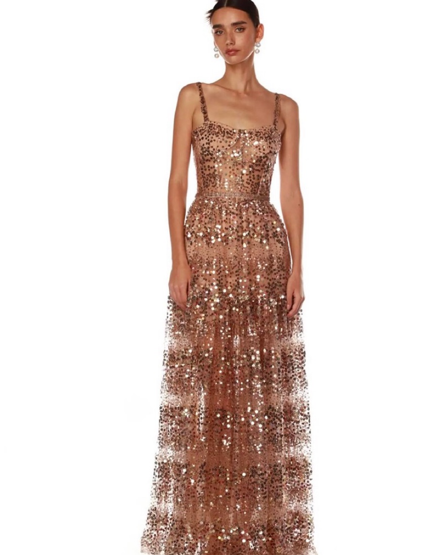 Runway Midnight Gown In Gold by Bronx And Banco - Pickle
