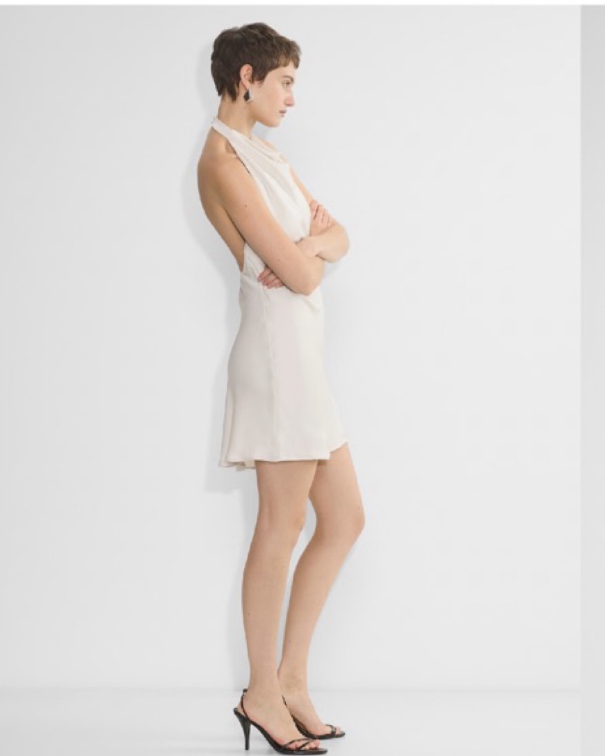 【新品未使用】RIM.ARK Tailored mini dress paloma-black-satin-mini-dress-