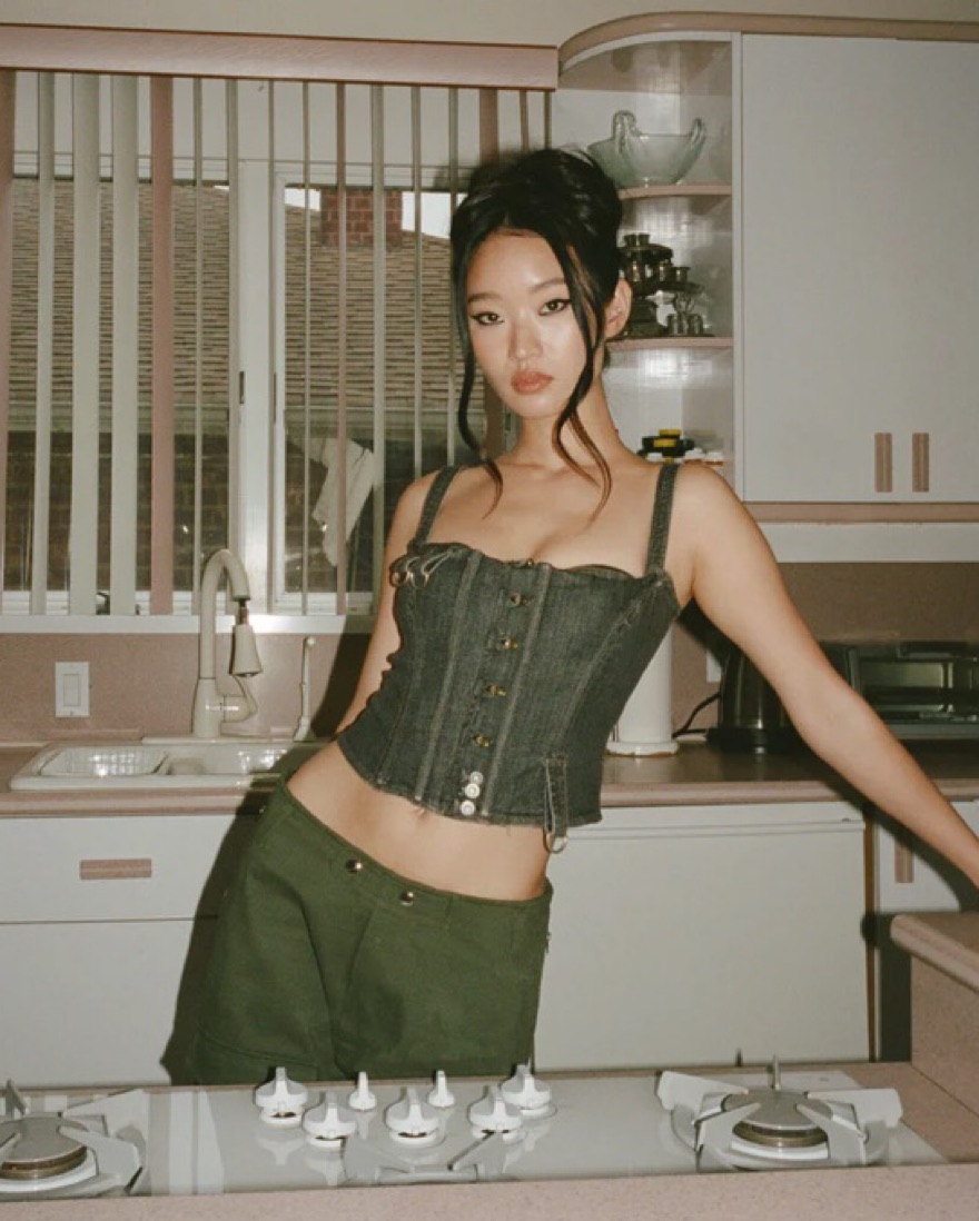 With Jean Romy Corset Top Washed Black by With Jean - Pickle