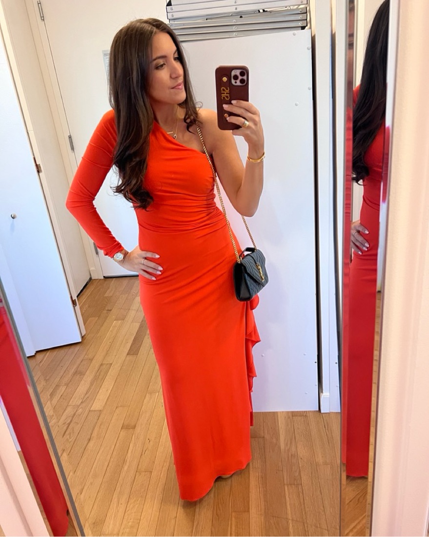 HALSTON アシンメトリックマキシドレス HALSTON アシンメトリックマキシドレス HALSTON アシンメトリック