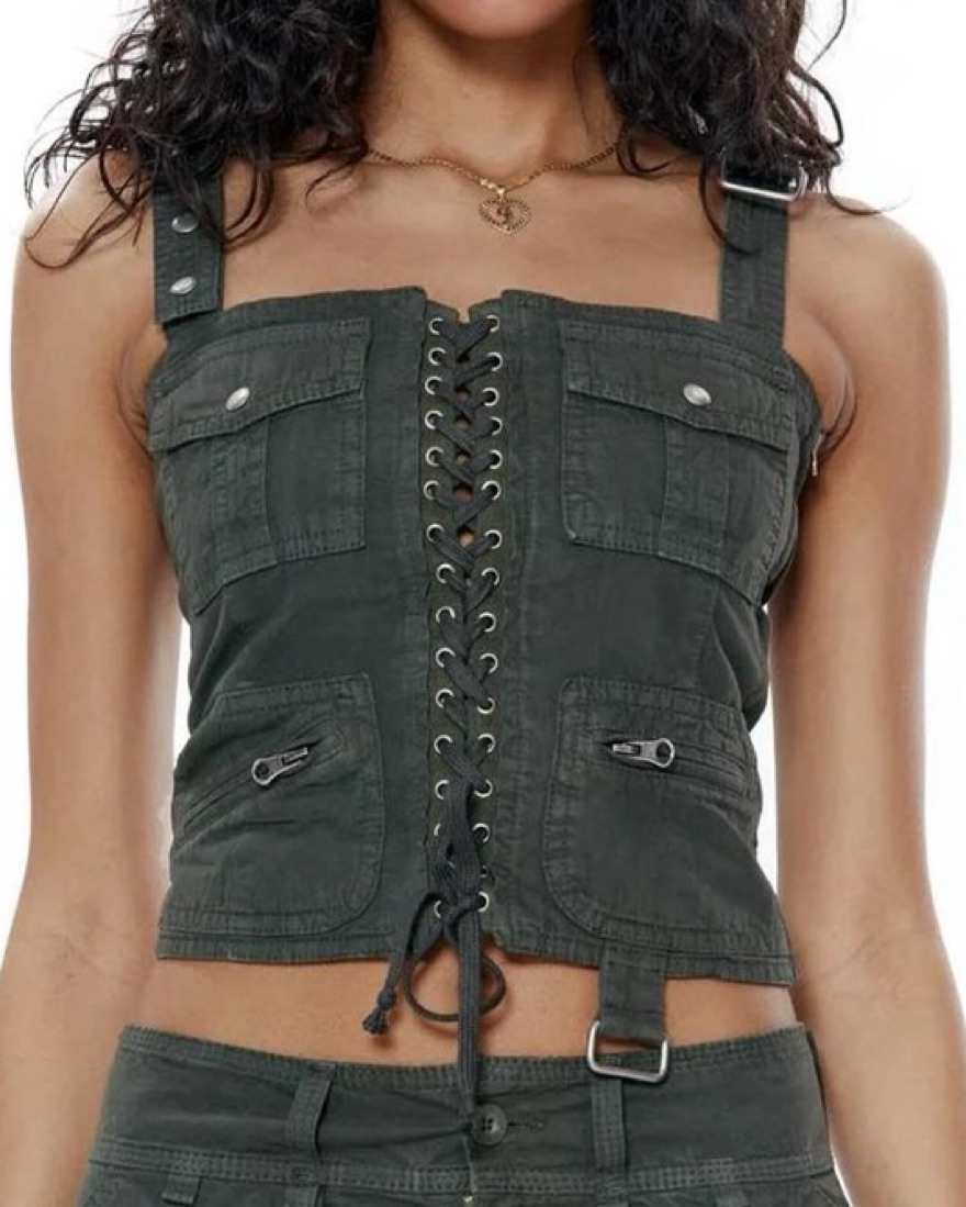 Jaded London Corset Top by Jaded London - Pickle
