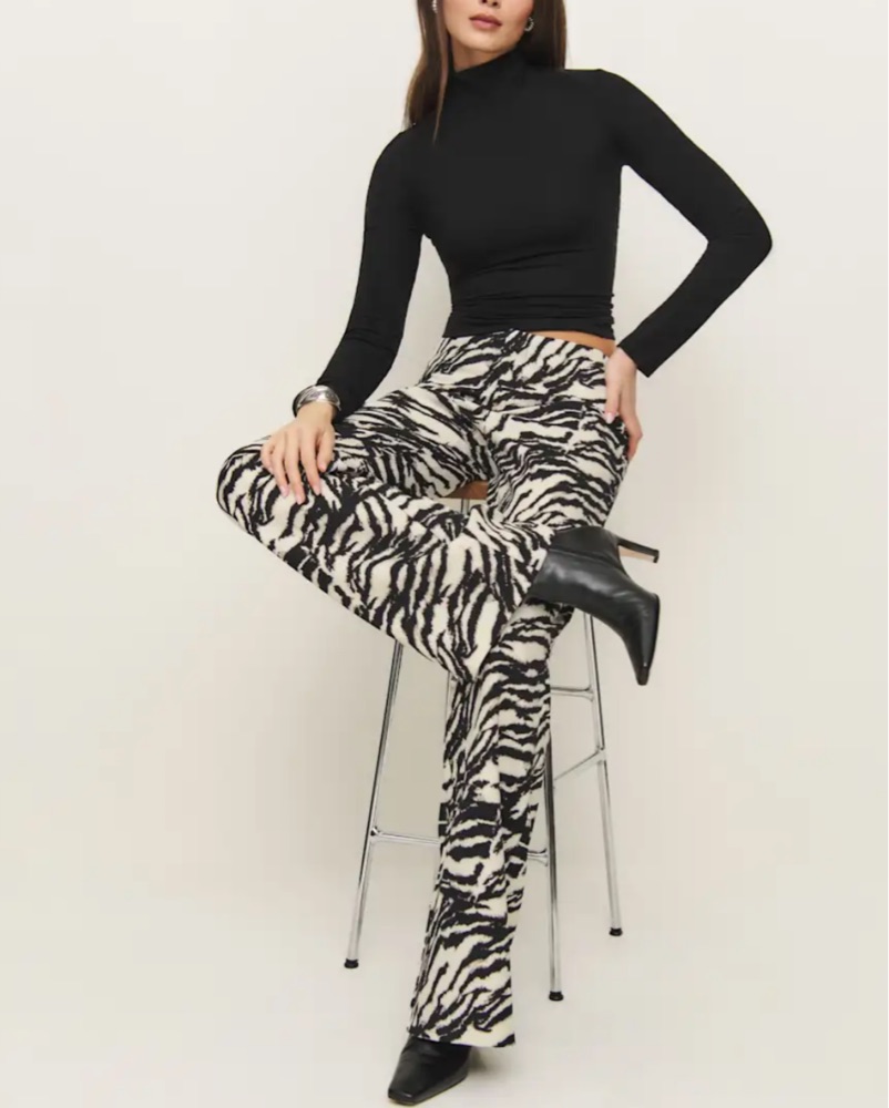 Reformation Zebra Trousers by Reformation - Pickle