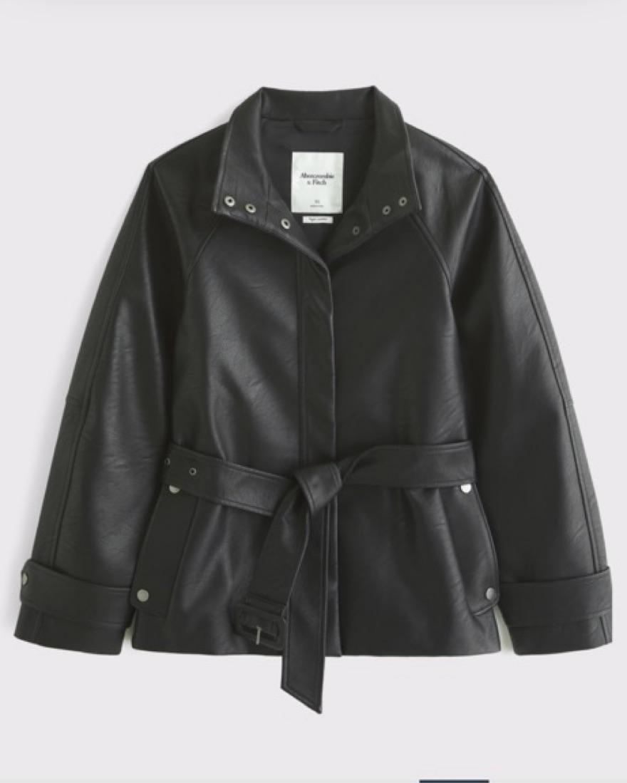 Abercrombie&Fitch Belted Leather Jacket by Abercrombie and Fitch