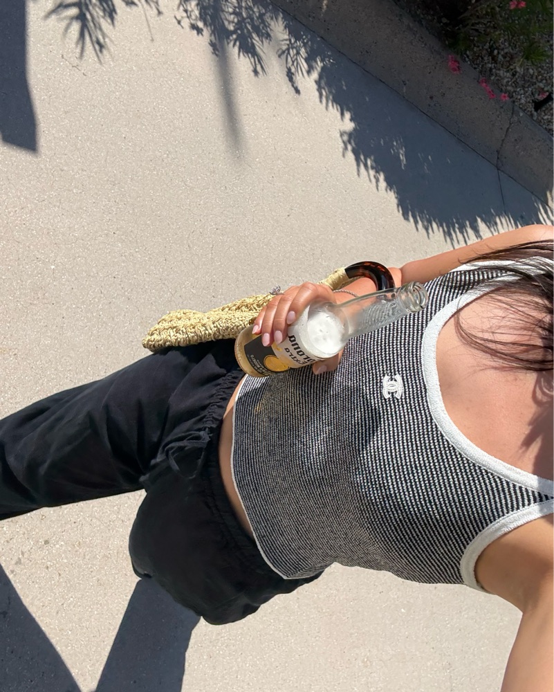 CHANEL ブラック タンクトップ シャネル/タンクトップ/黒×白/サイズ：34の買取実績【ブランディア】