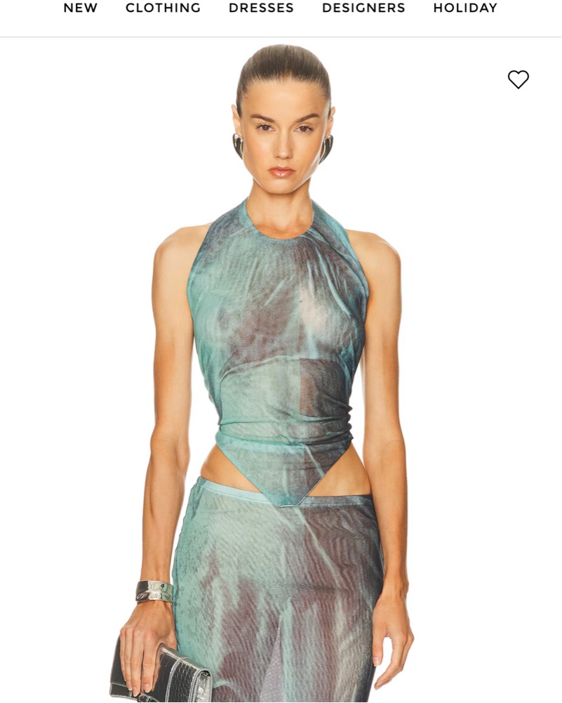 JEAN PAUL GAULTIER Water Scarf Top by Jean Paul Gaultier - Pickle
