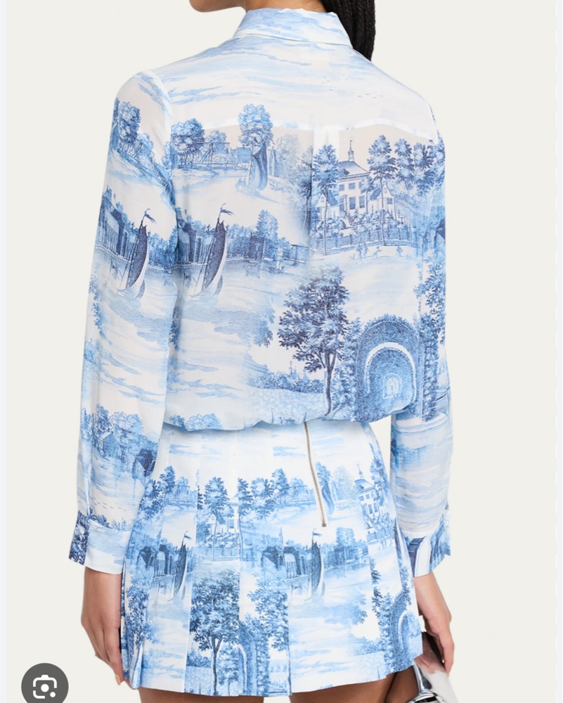 Alice + Olivia Willa Top In Chateau by Alice & Olivia - Pickle