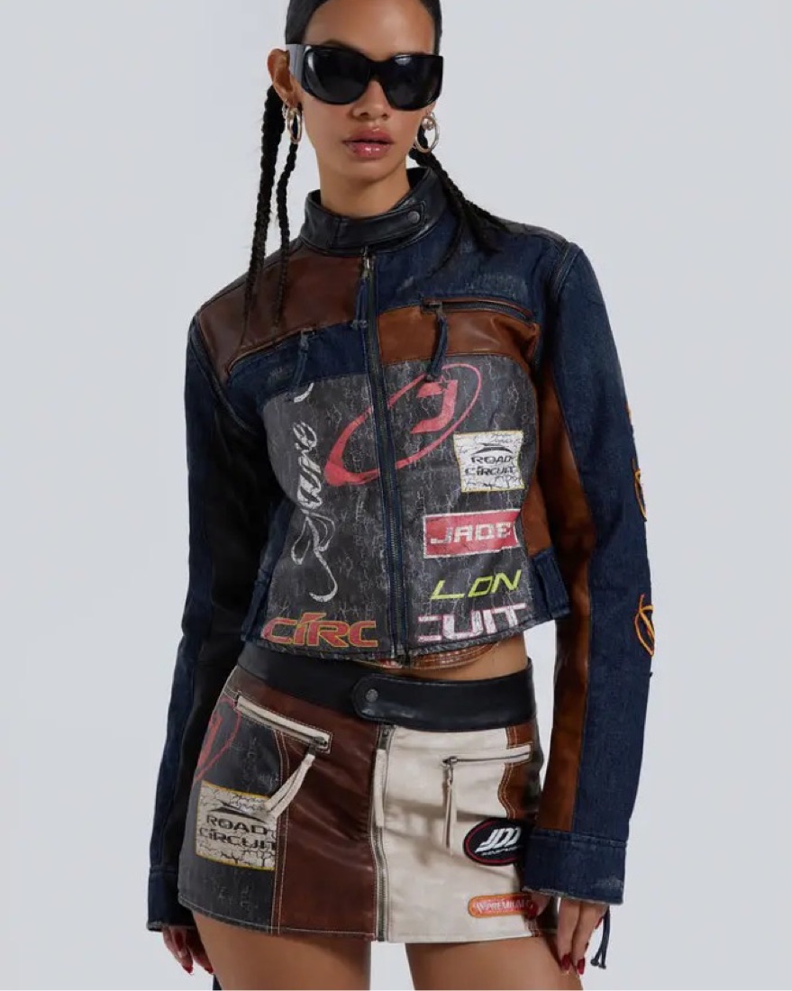 Jaded London Daytona Jacket And Skirt by Jaded London - Pickle