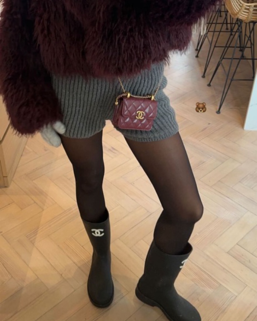 8/8.5 Chanel Rain Boots by Chanel - Pickle