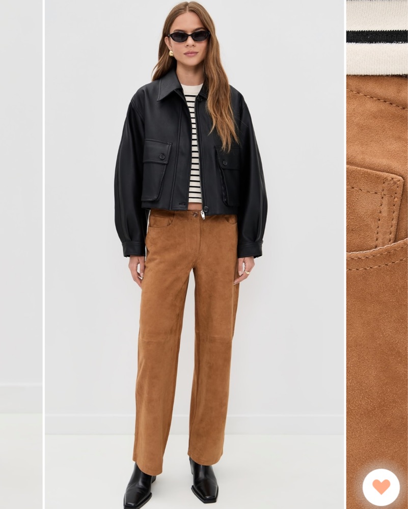 La Ligne Suede Pants by La Ligne - Pickle