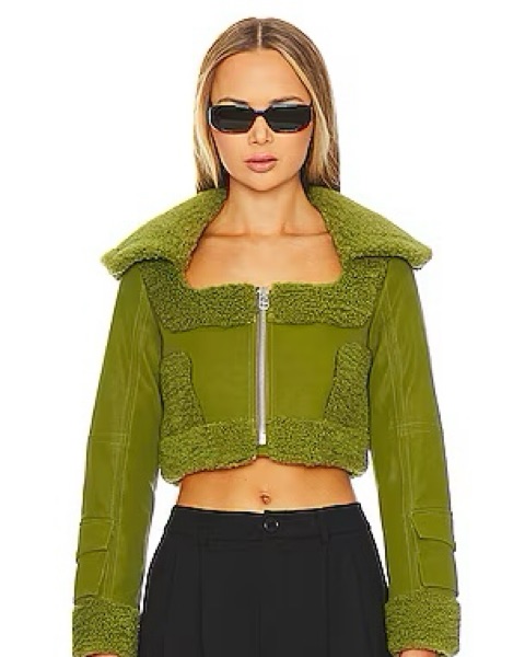 Camila Coelho Odalis Faux Leather Jacket by Camila Coelho - Pickle