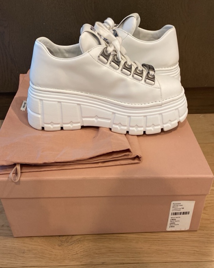 Miu Miu Platform Sneakers by Miu Miu - Pickle