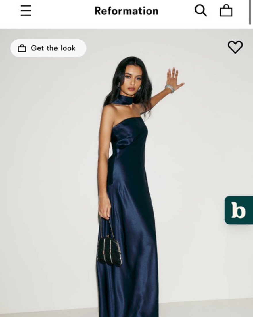 Reformation oren silk Dress Navy by Reformation - Pickle