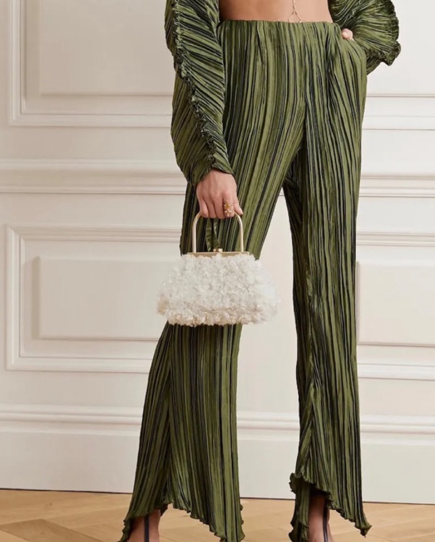 Polly Cranka/ポリー・クランカ　CF Fab Cult Gaia Keira Plissé Flared Pants by Cult Gaia - Pickle