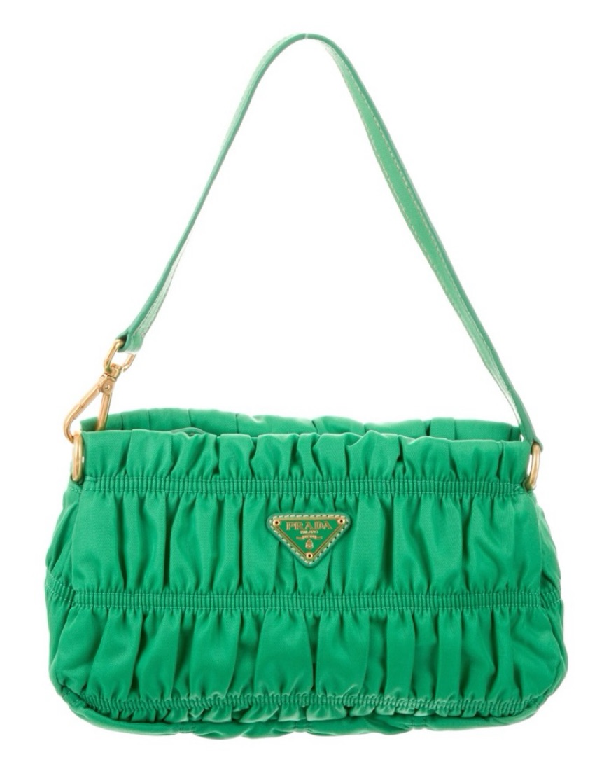 Prada Green Tessuto Gaudre Nylon Bag by Prada - Pickle