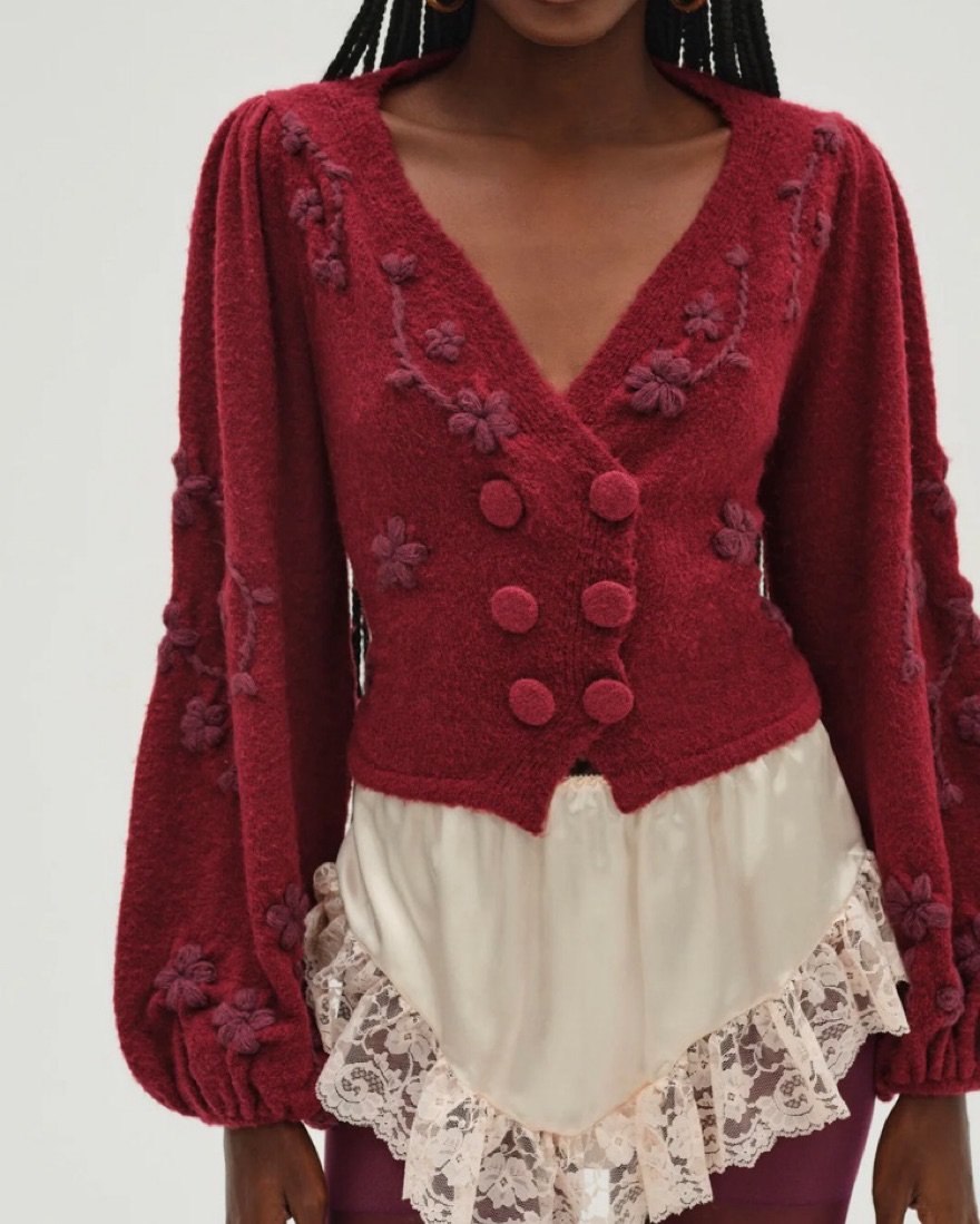 For Love And Lemons Adalyn Cardigan by For Love & Lemons - Pickle