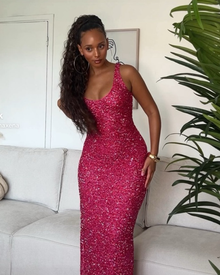 NBD Janhvi Maxi Sparkly Dress by NBD - Pickle