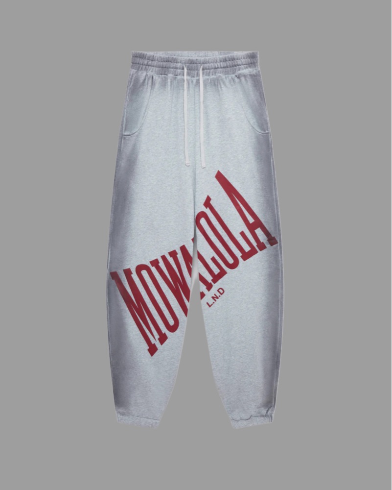 パンツ MOWALOLA STAMP JOGGERS GREY 2025 Mowalola Stamp Joggers fashion show vintage dyed Baggy grey