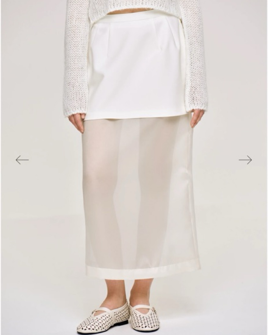 新品•未使用　digne sheer skirt Source Unknown Sheer Midi Skirt by Source Unknown - Pickle