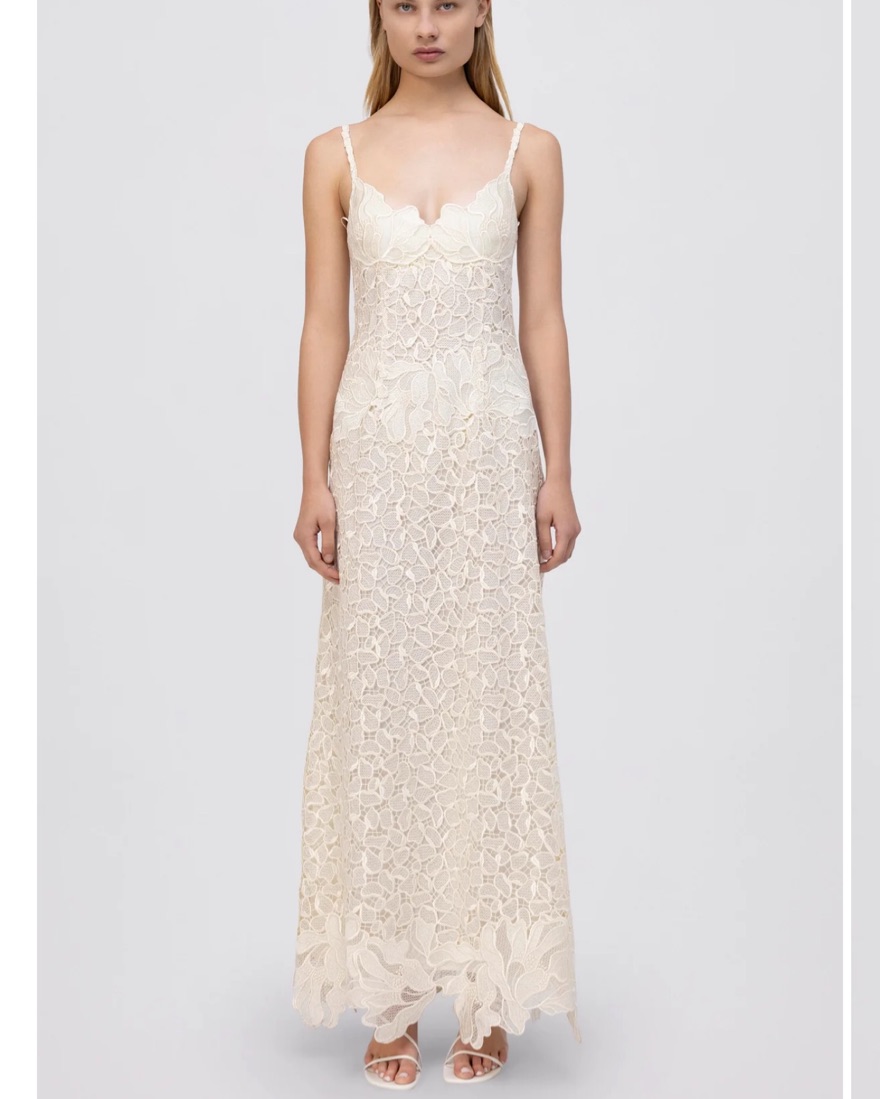 Simkhai Phoenix Dress Ivory Floral Lace by Jonathan Simkhai - Pickle