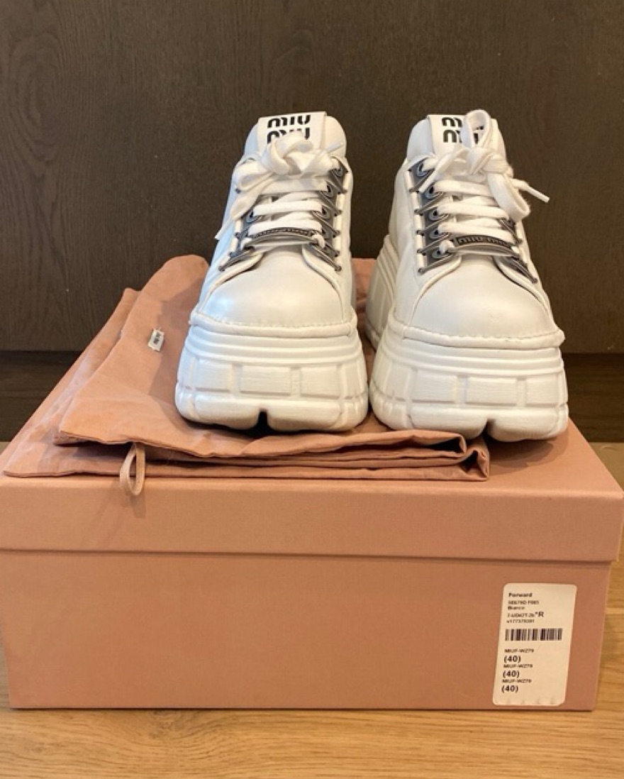 Miu Miu Platform Sneakers by Miu Miu - Pickle