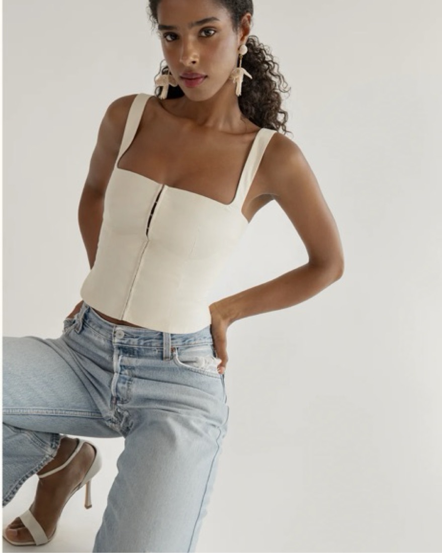 ベルト ORSEUND IRIS corset Orseund Iris Minimal Bustier In White by Orseund Iris - Pickle