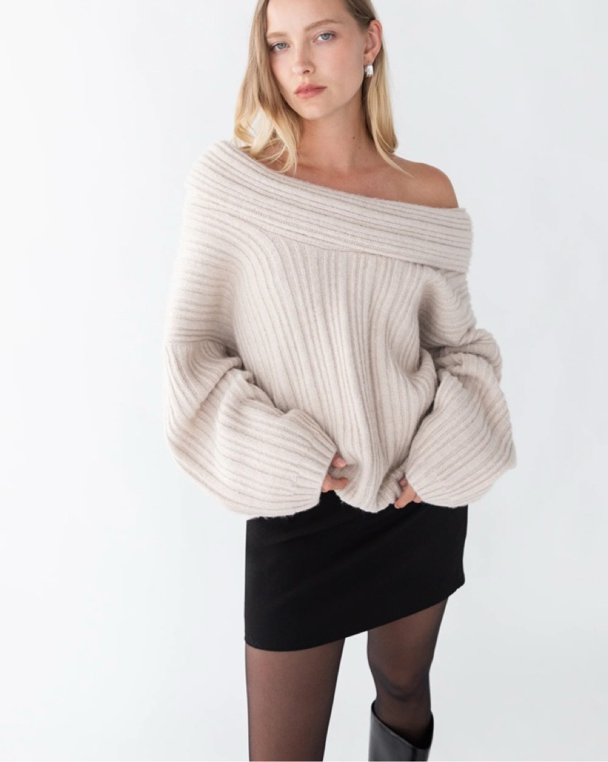 Off Shoulder Sweater Oak & Fort by Oak & Fort - Pickle