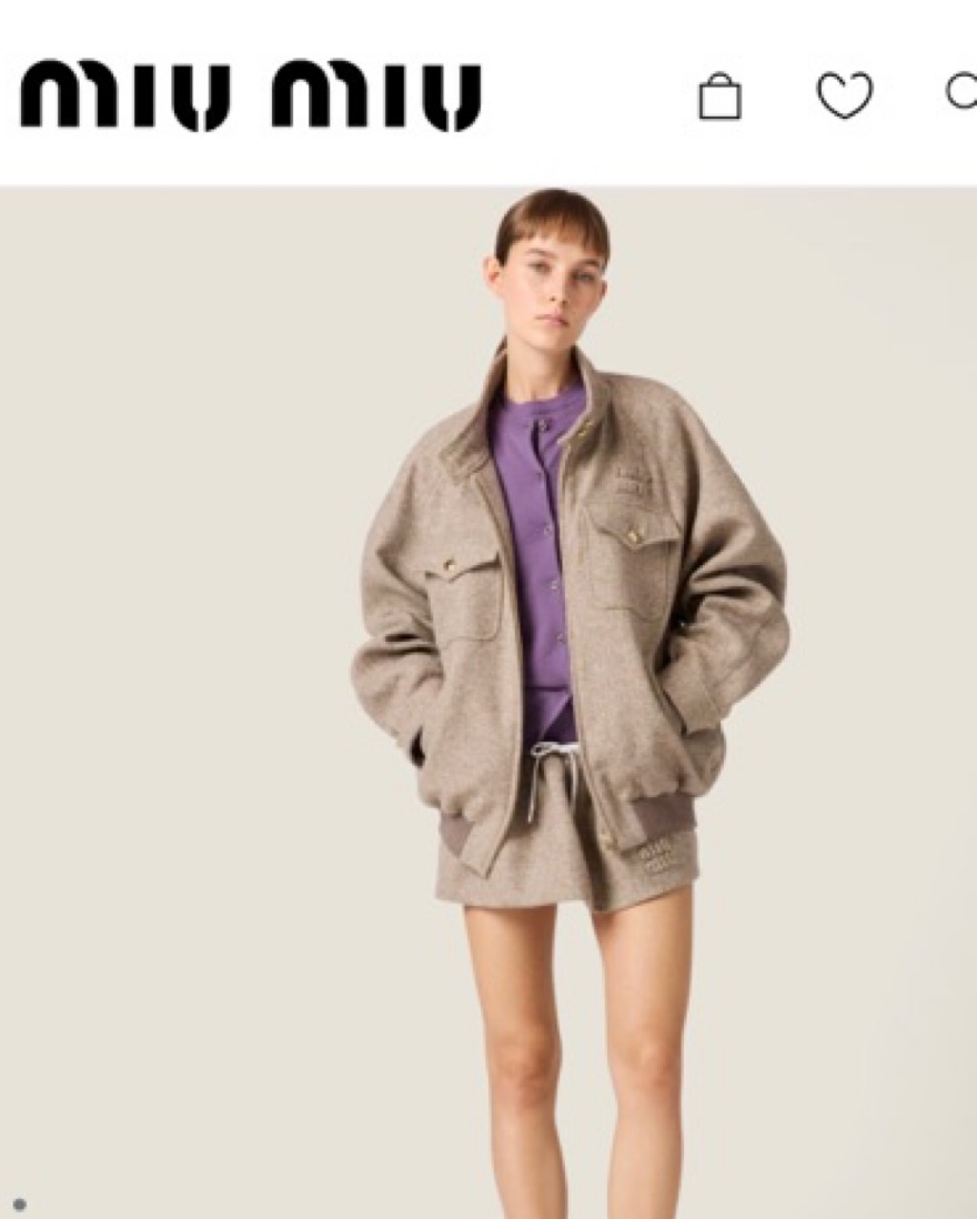 Miu Miu Wool Bomber Jacket And Skirt by Miu Miu - Pickle