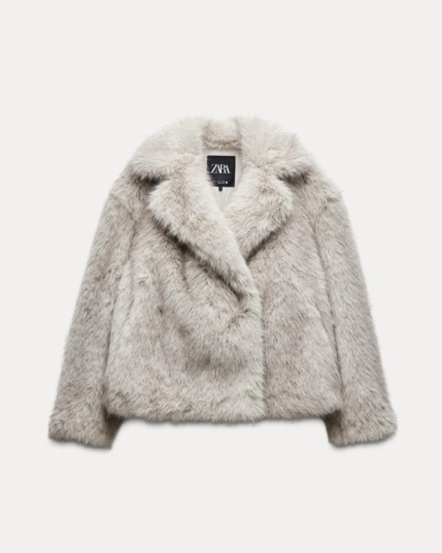 Zara Faux Fur Jacket by Zara - Pickle