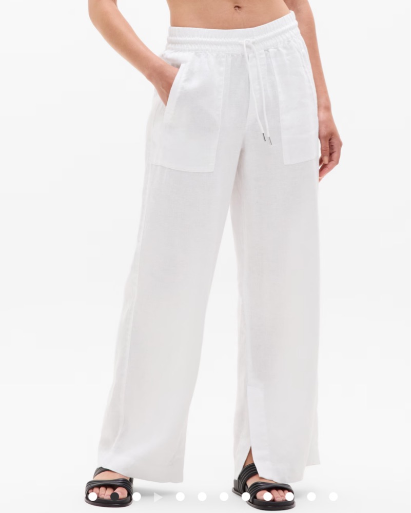 Athleta Retreat Linen Pants White XSP by Athleta - Pickle