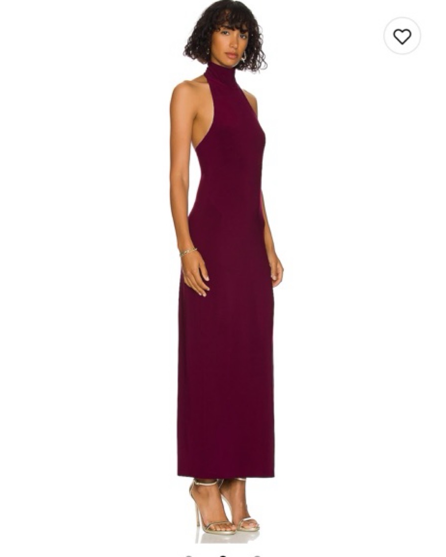 X Revolve Turtle Halter Side Slit Dress by Norma Kamali - Pickle